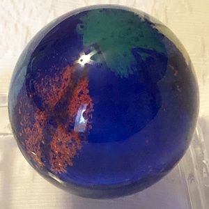 Hand blown glass round paperweight 2.5”